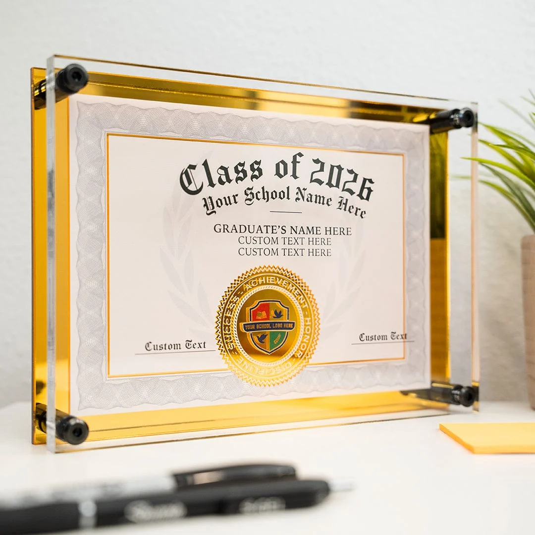 10" Graduation Gift Gold Custom Diploma Plaque - Image 5