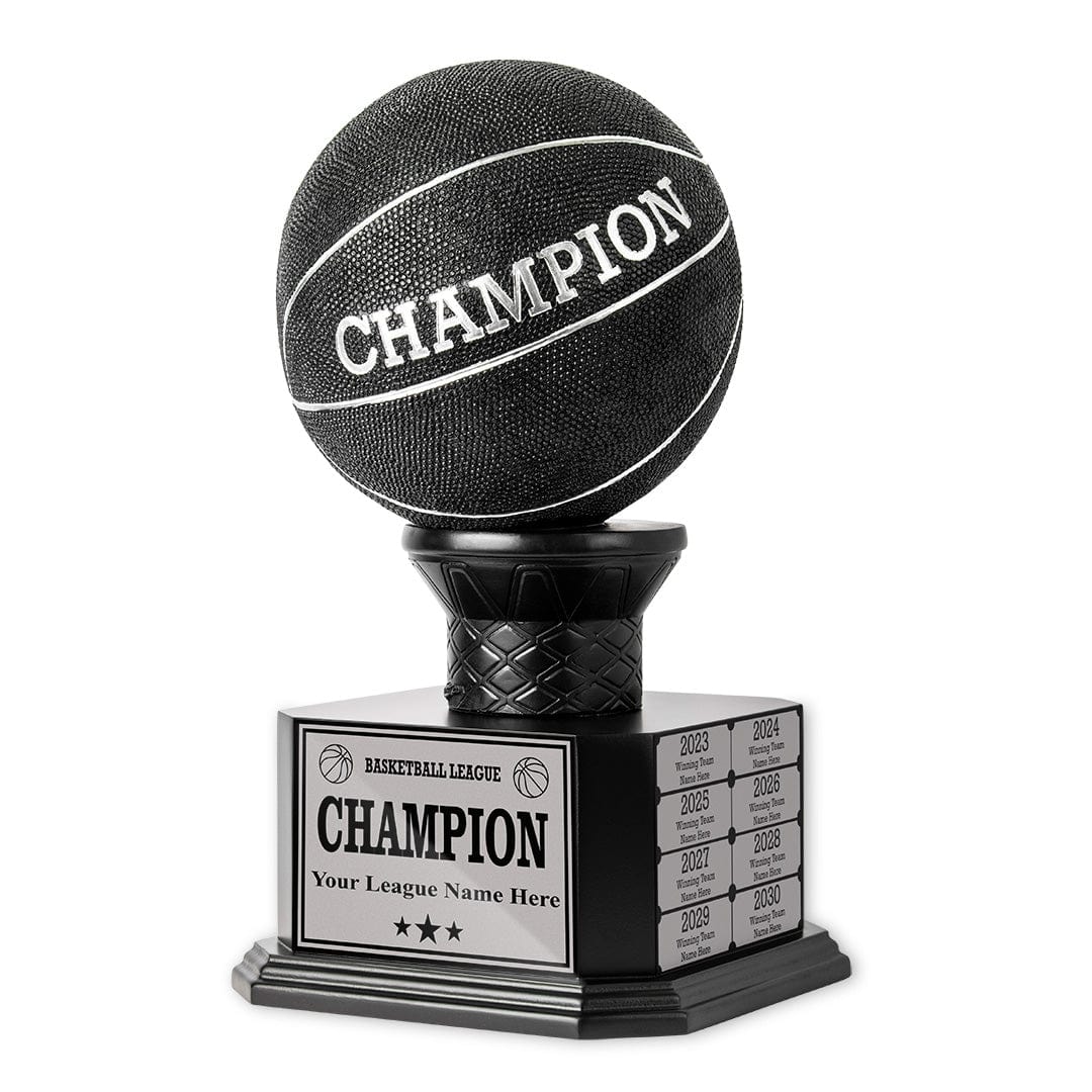 15" Perpetual Basketball Trophy – Black Basketball