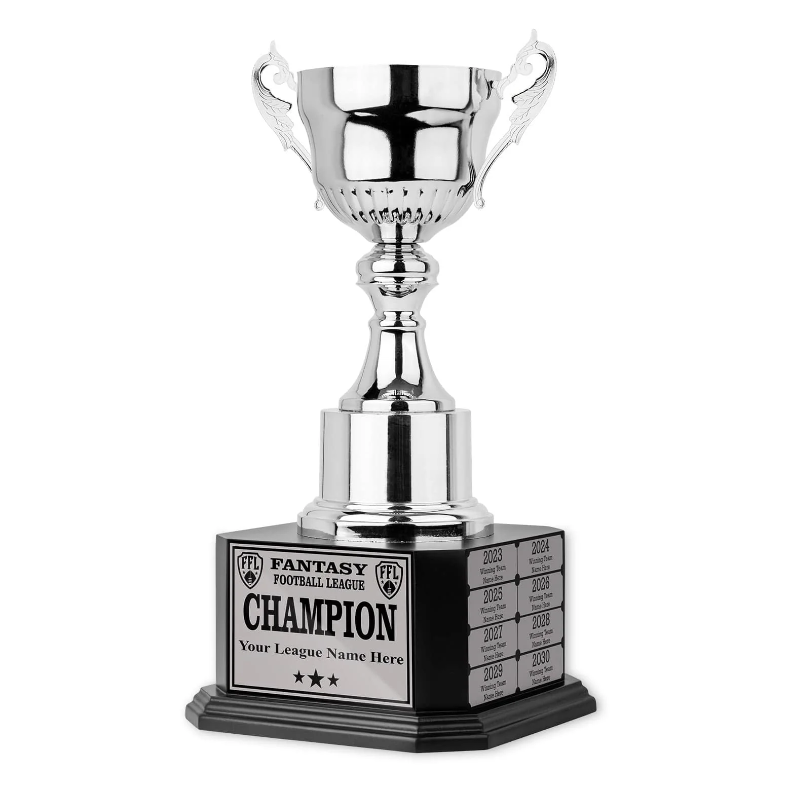 15" Perpetual Fantasy Football Trophy - Silver