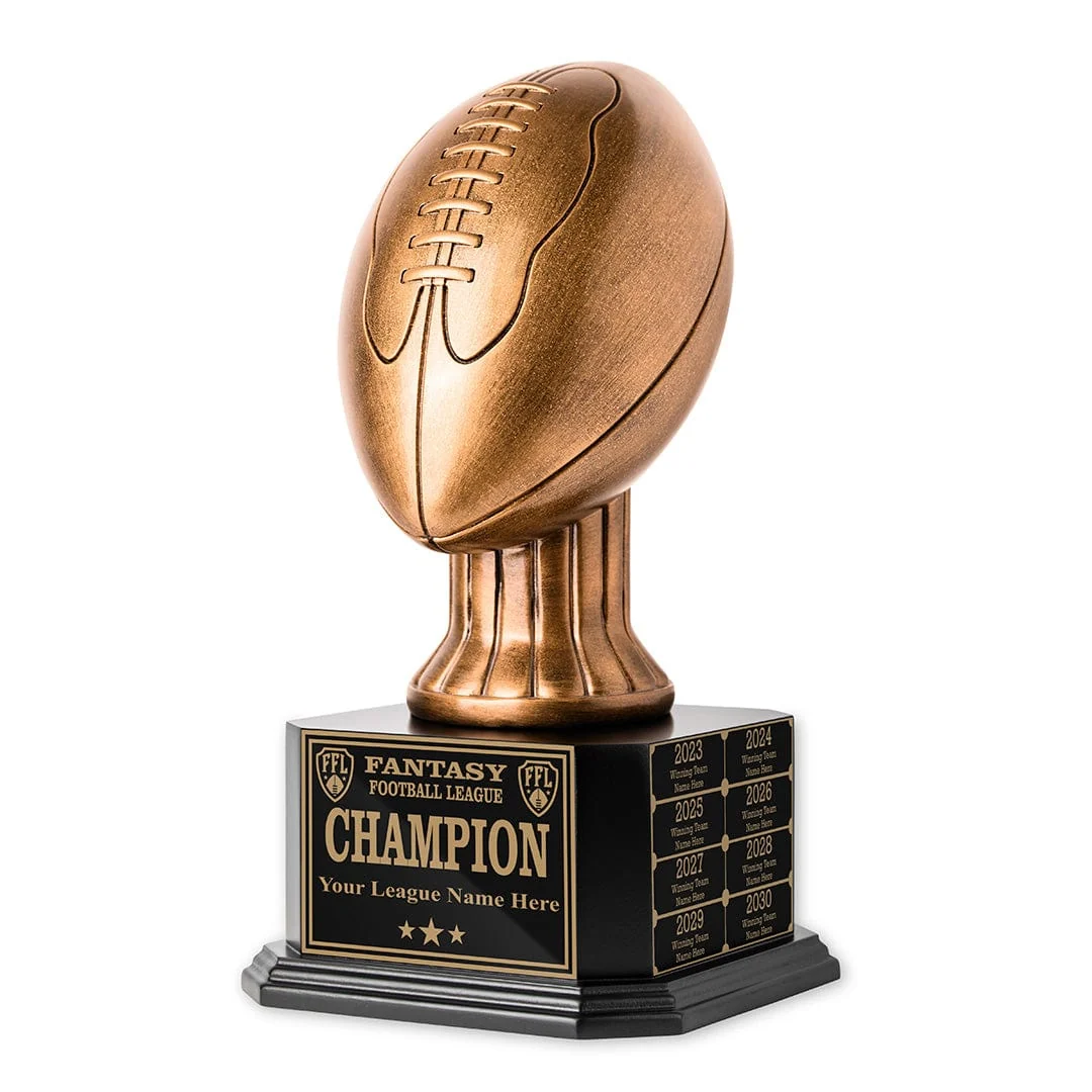 16" Perpetual Custom Football Trophy - Antique Gold