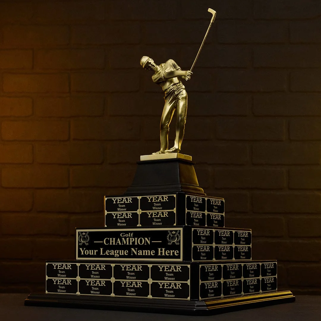 17" Golf Champion Tiered Perpetual Trophy - Image 4