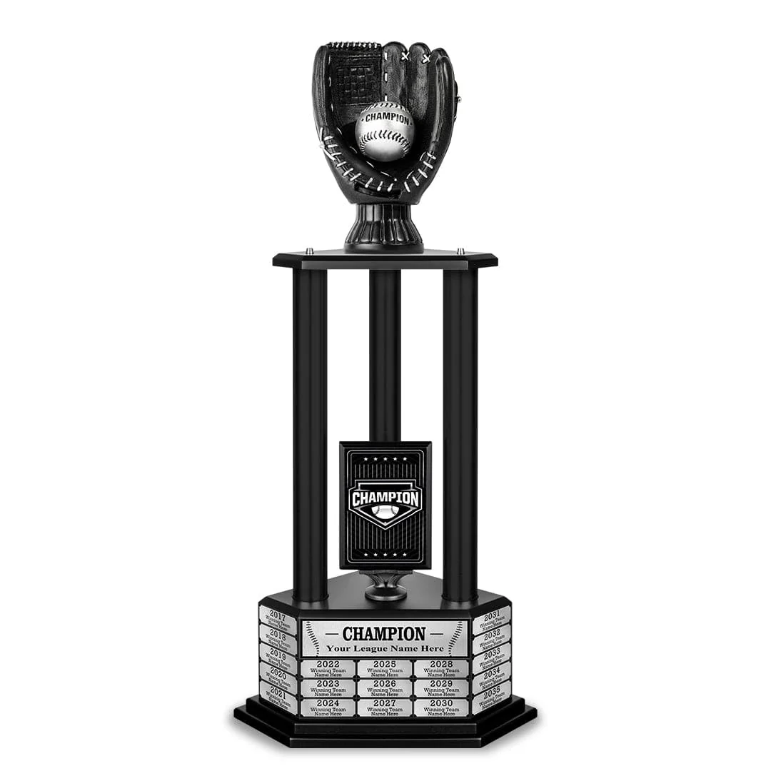 26"-36" Perpetual Custom Baseball Trophy - Black - Image 12