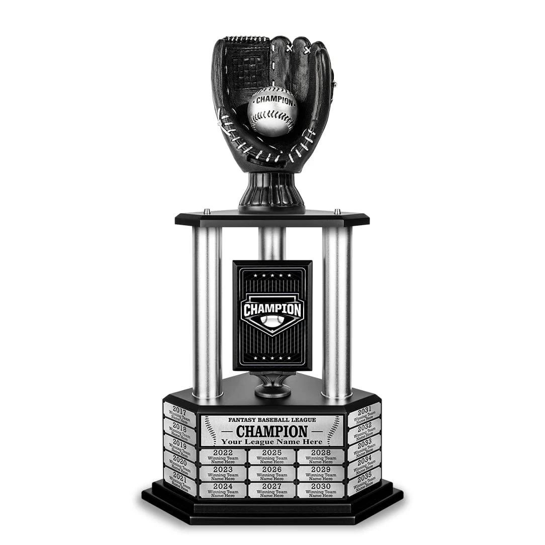 26"-36" Perpetual Custom Baseball Trophy - Black - Image 3