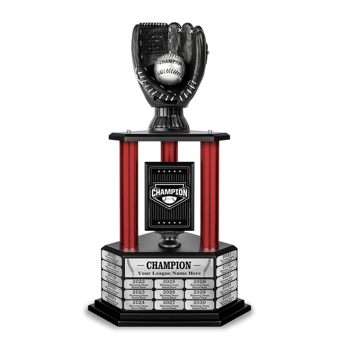 26"-36" Perpetual Custom Baseball Trophy - Black - Image 9