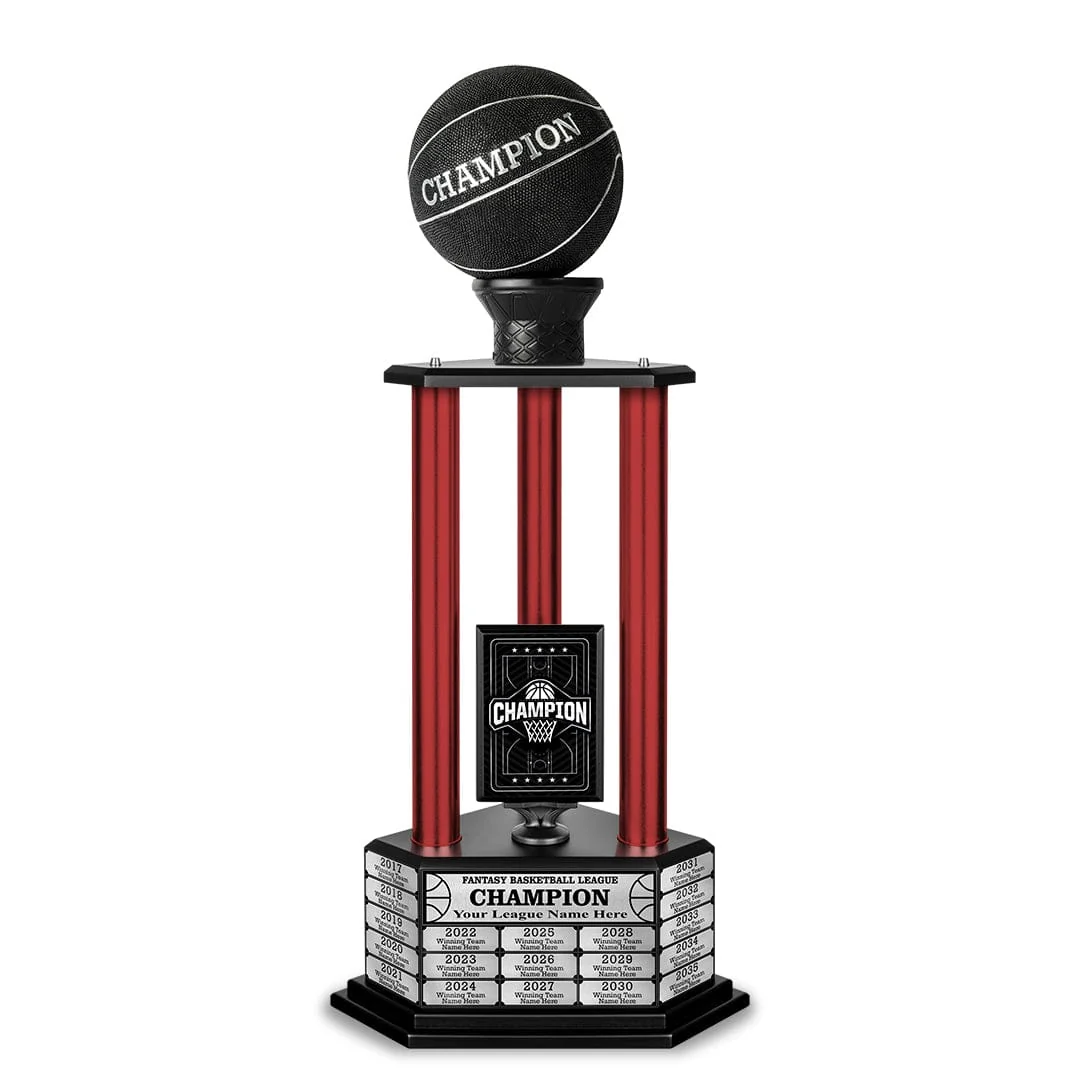 26"-36" Perpetual Custom Basketball Trophy - Black - Image 13