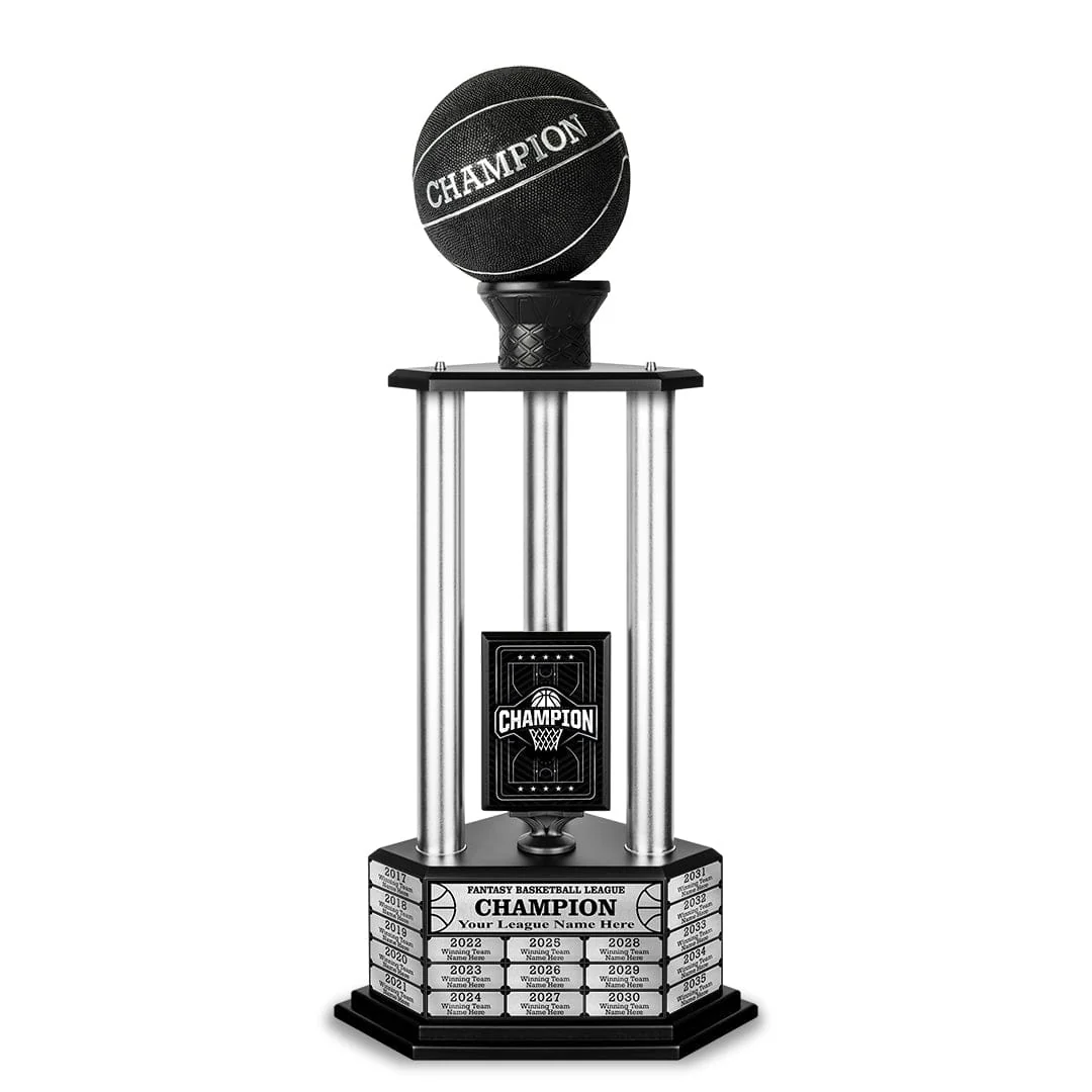 26"-36" Perpetual Custom Basketball Trophy - Black - Image 14