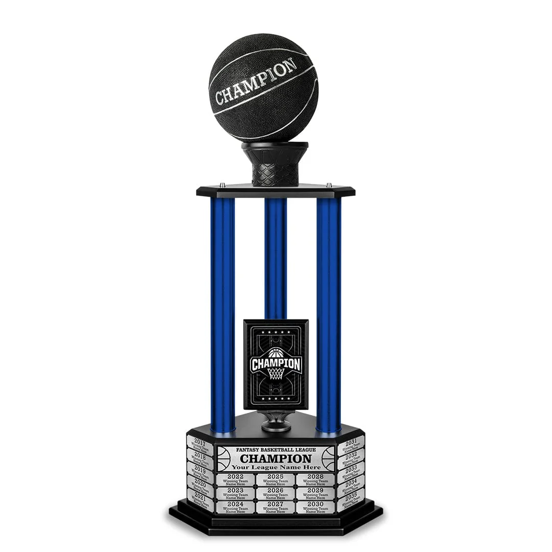 26"-36" Perpetual Custom Basketball Trophy - Black - Image 15