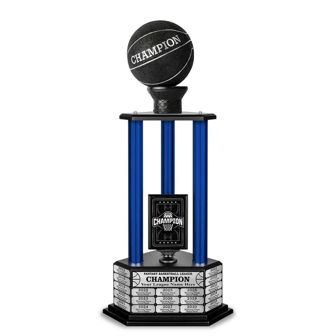 26"-36" Perpetual Custom Basketball Trophy - Black - Image 16
