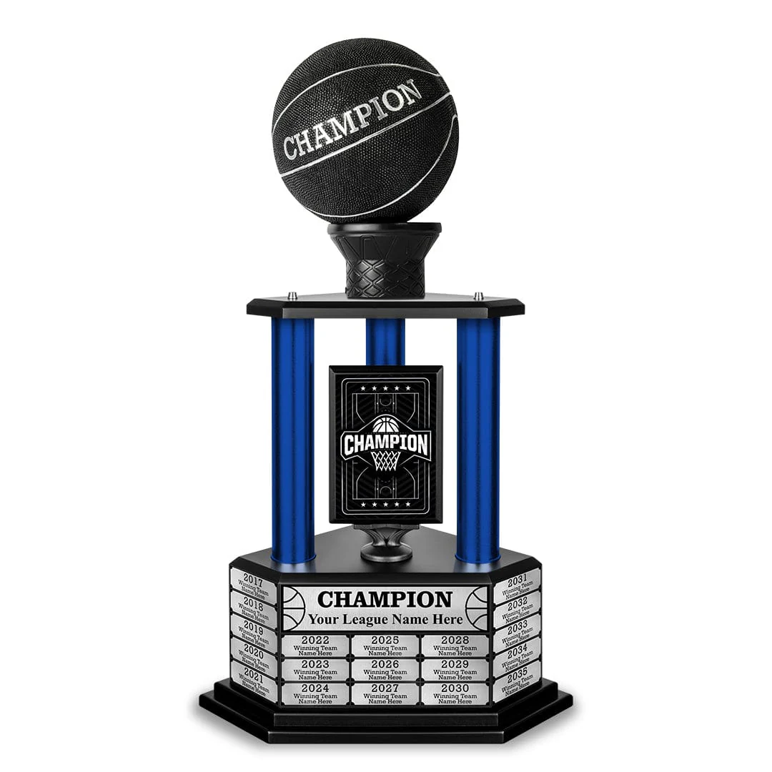 26"-36" Perpetual Custom Basketball Trophy - Black - Image 3