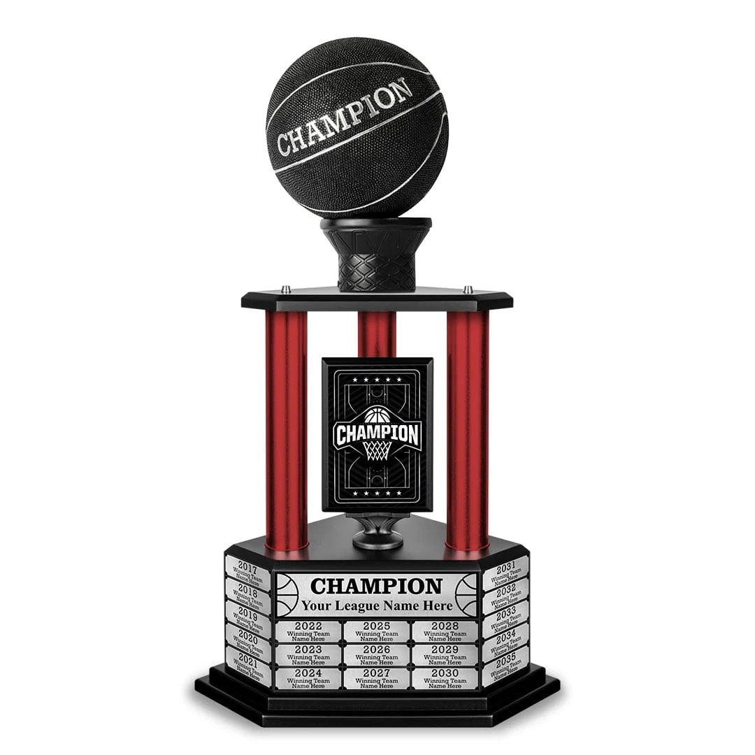 26"-36" Perpetual Custom Basketball Trophy - Black - Image 4