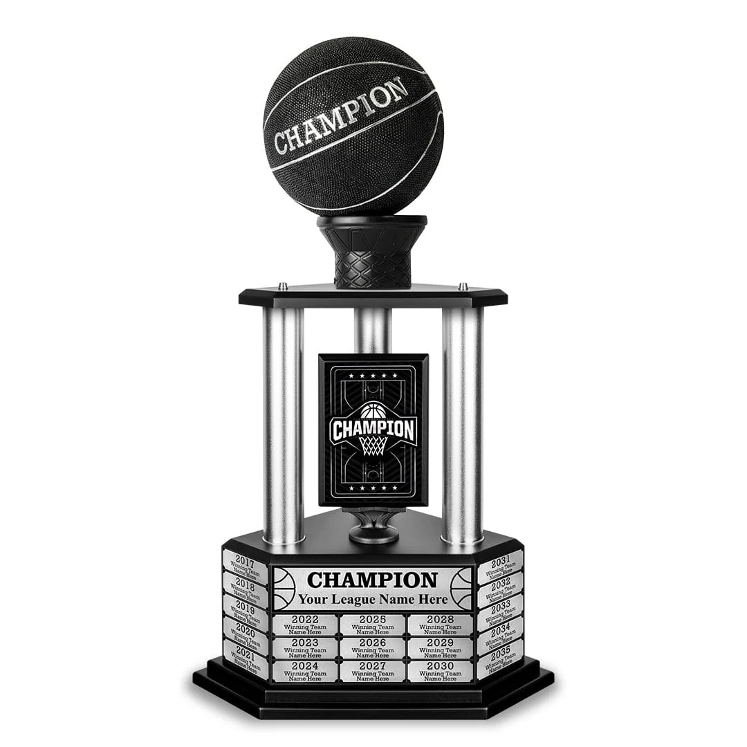 26"-36" Perpetual Custom Basketball Trophy - Black - Image 5