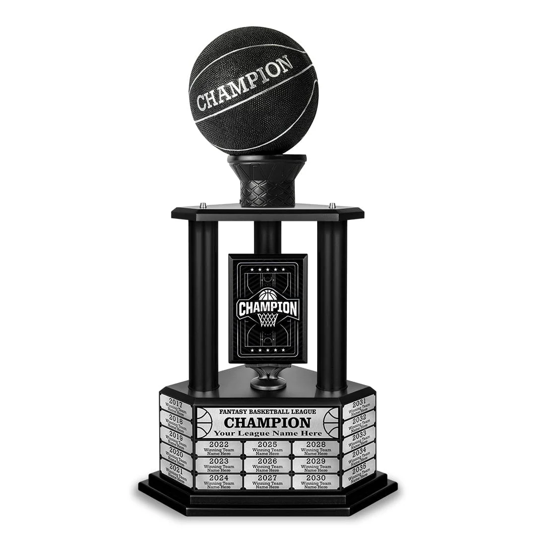26"-36" Perpetual Custom Basketball Trophy - Black - Image 7