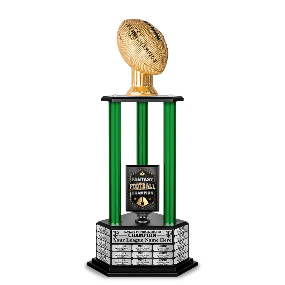26”-36” Green Column Fantasy Football Perpetual Trophy - Image 14