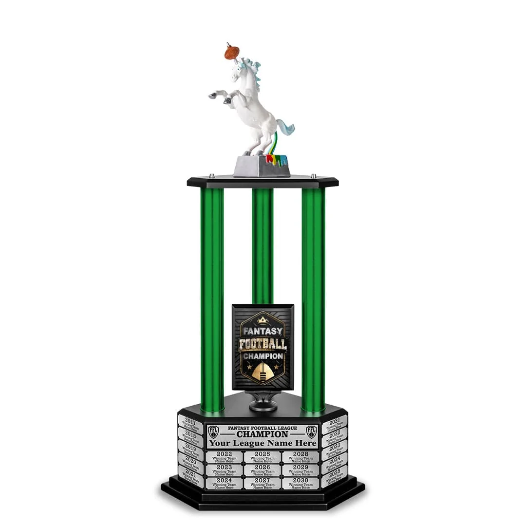 26”-36” Green Column Fantasy Football Perpetual Trophy - Image 18