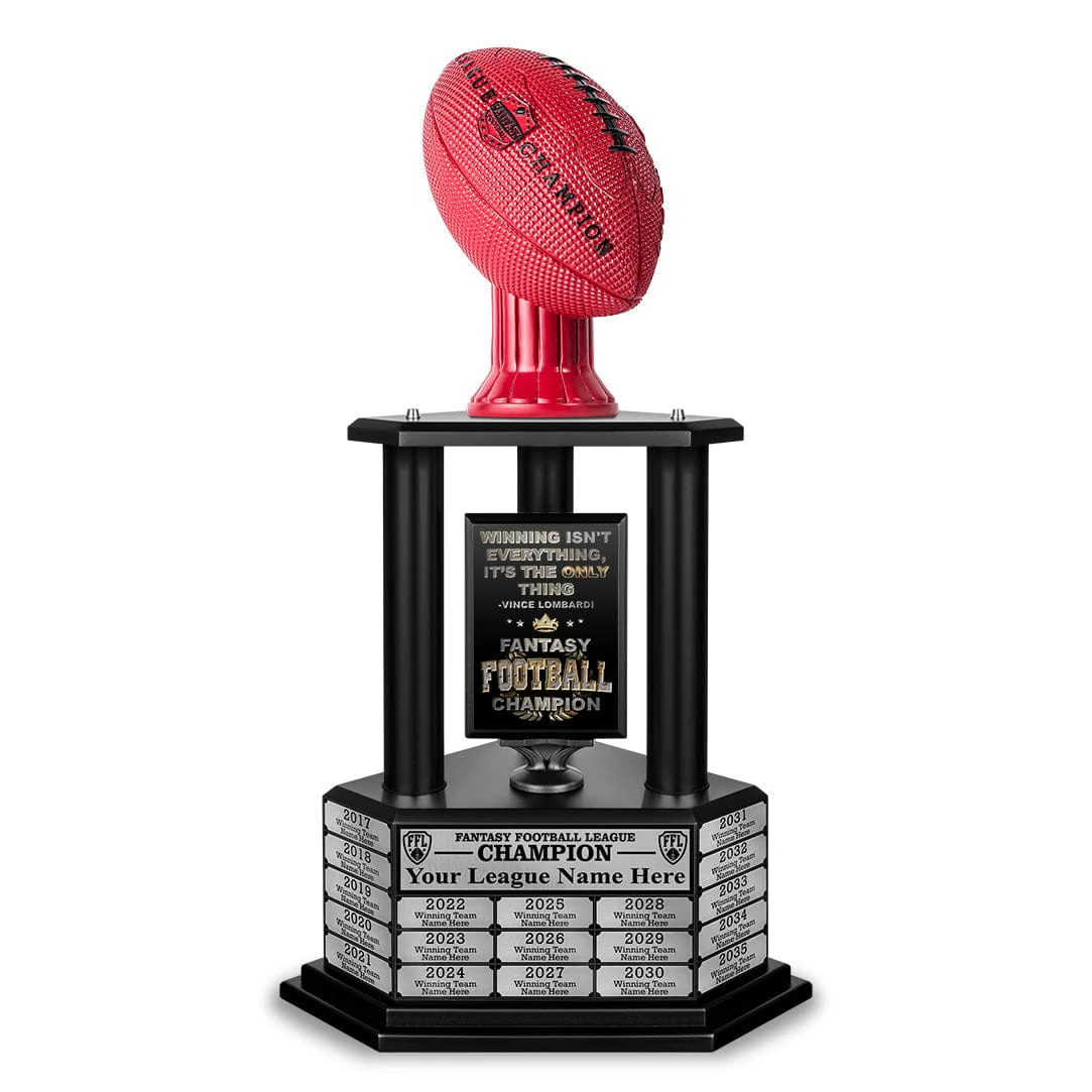 26"-36" Perpetual Fantasy Football Trophy - Red Football - Image 2