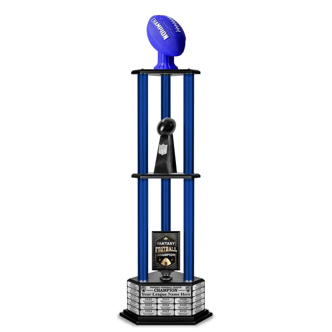 26”-56” Fantasy Football Perpetual Trophy - Blue Football - Image 17
