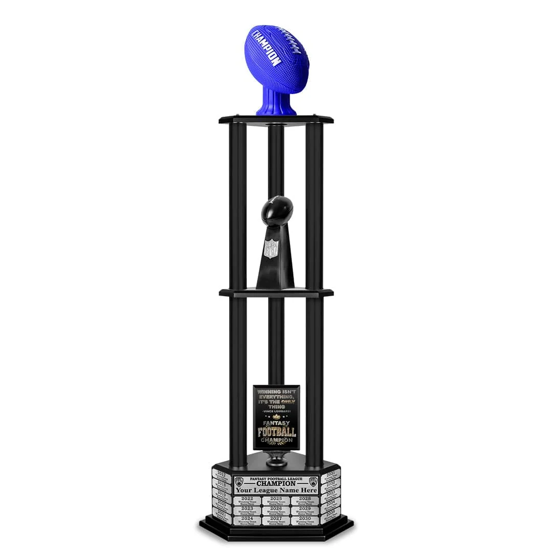 26”-56” Fantasy Football Perpetual Trophy - Blue Football - Image 21