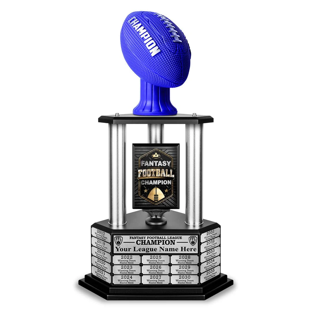 26”-56” Fantasy Football Perpetual Trophy - Blue Football - Image 6