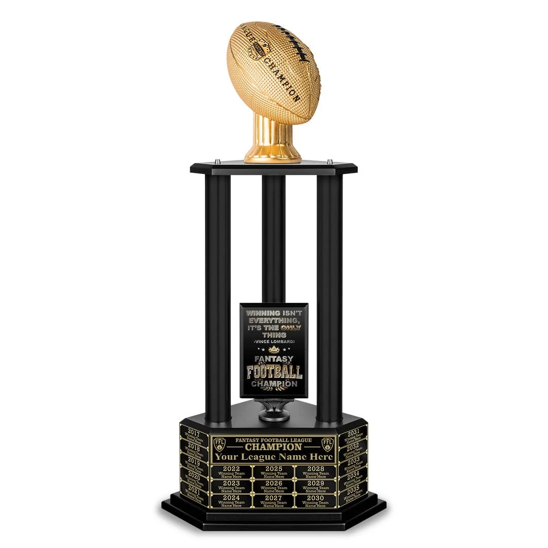 26"-56" Perpetual Fantasy Football Trophy - Gold Football - Image 16