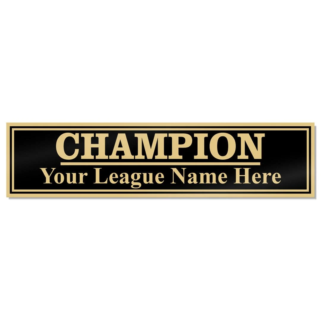 3 Column Champion League Plate - Black/Gold
