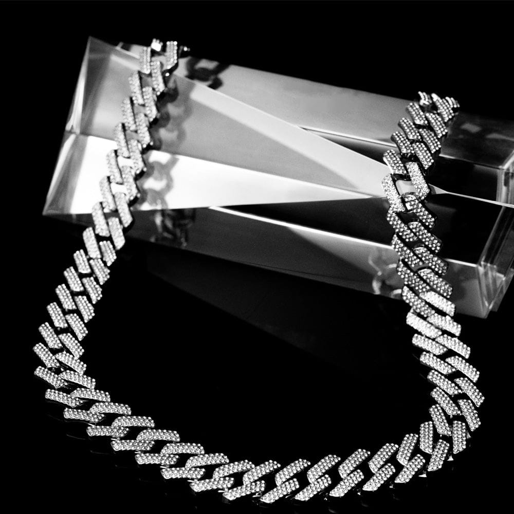 Blinged Silver Cuban Link Chain - Image 2