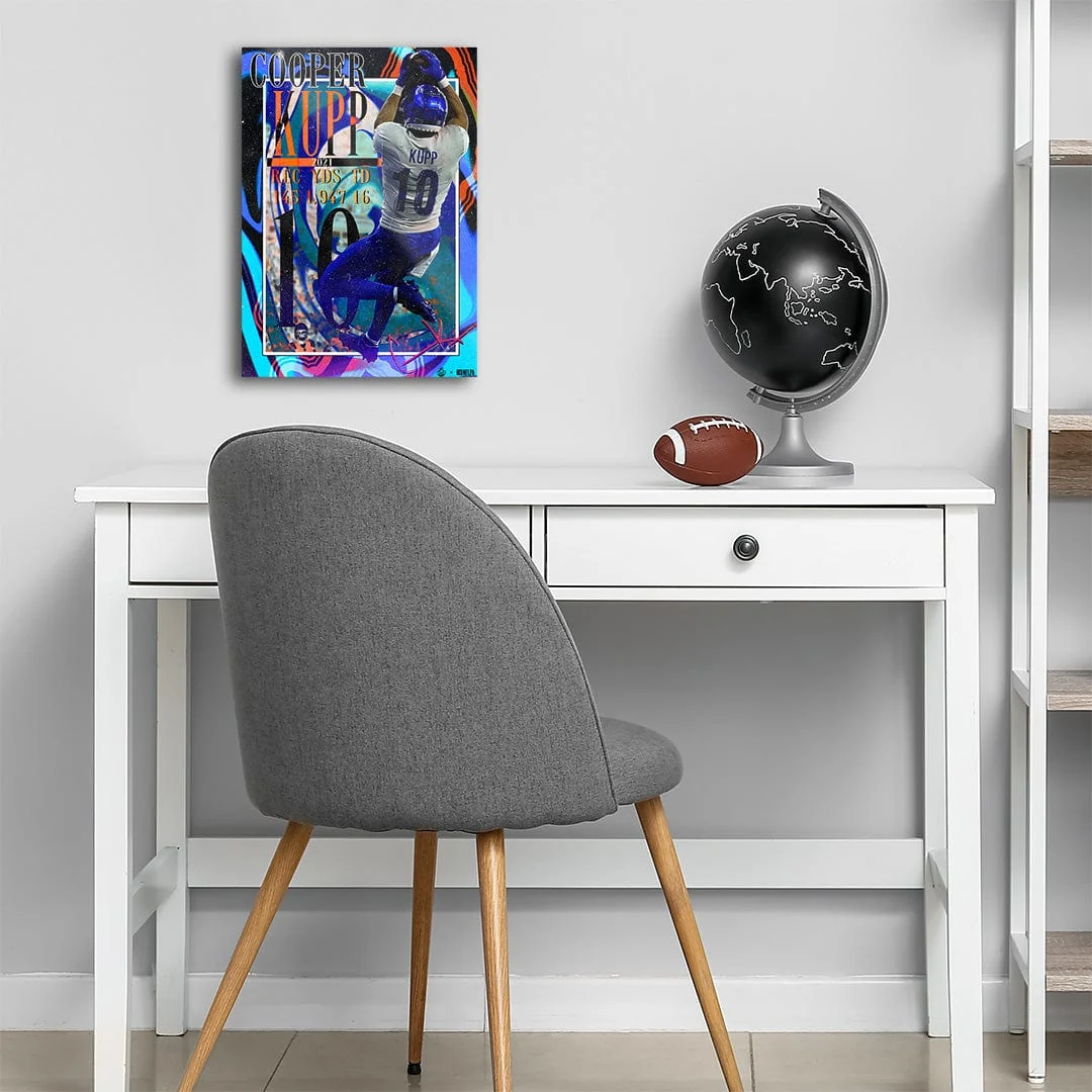 Cooper Kupp Catch Black Blue - Metal Wall Art - Image 5