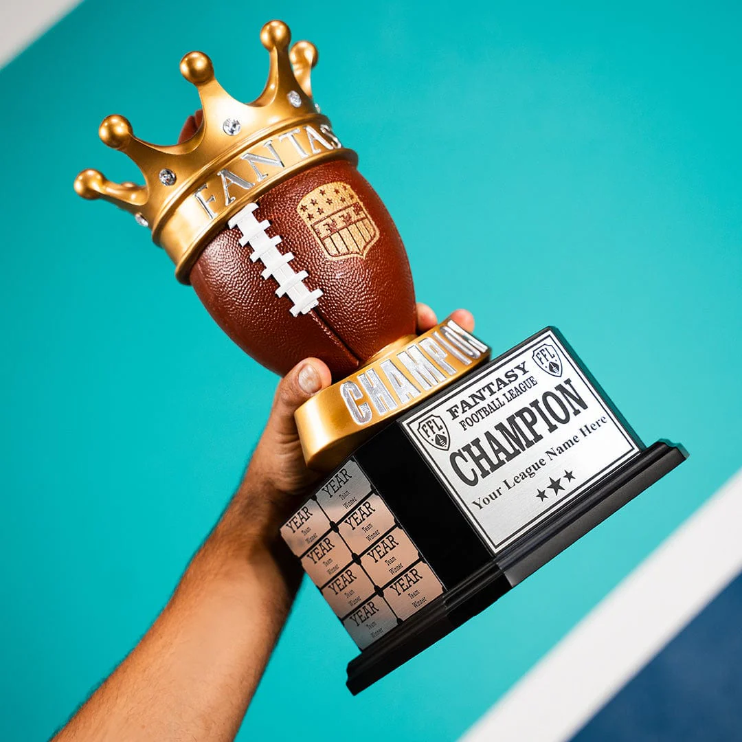 15" Perpetual Fantasy Football Trophy - Crown Football - Image 4