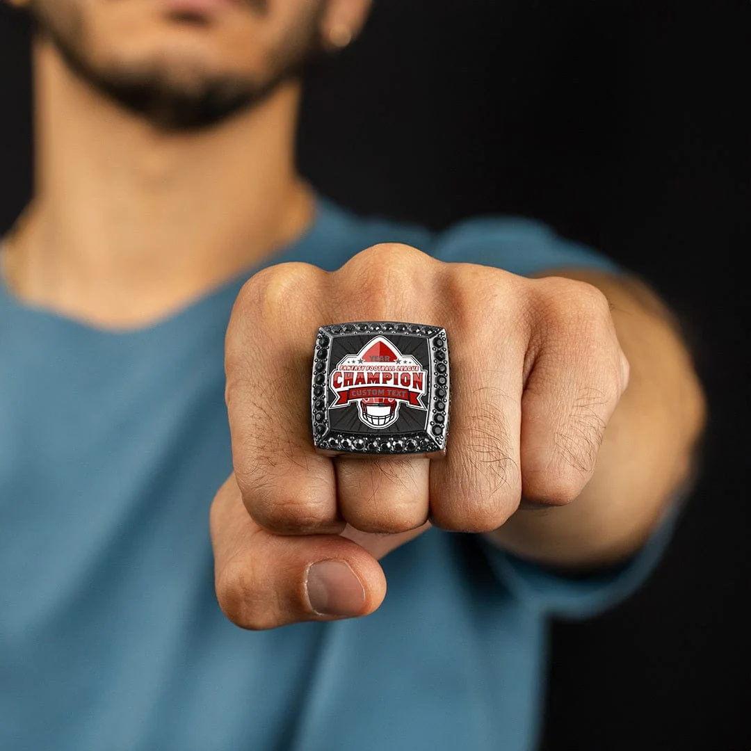 Custom Fantasy Football Championship Ring - Gunmetal - Image 2