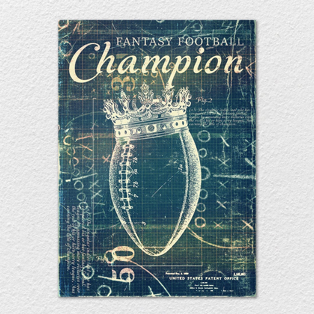 Fantasy Football Patent Blueprint - Metal Wall Art - Image 6
