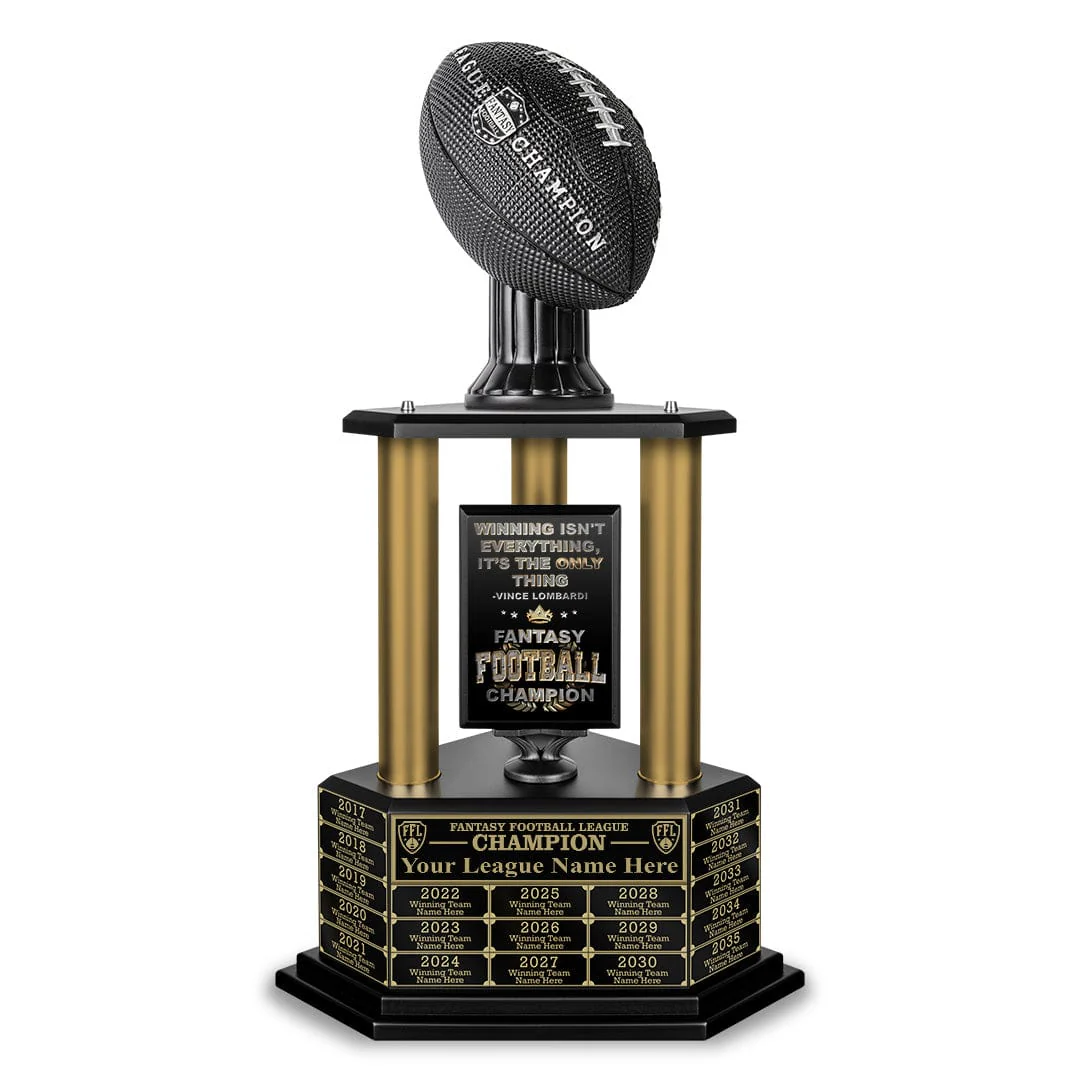 26"-36" Perpetual Fantasy Football Trophy - Gold Columns - Image 10
