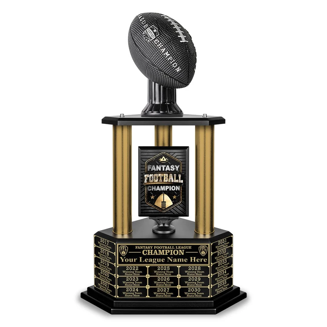 26"-36" Perpetual Fantasy Football Trophy - Gold Columns - Image 11