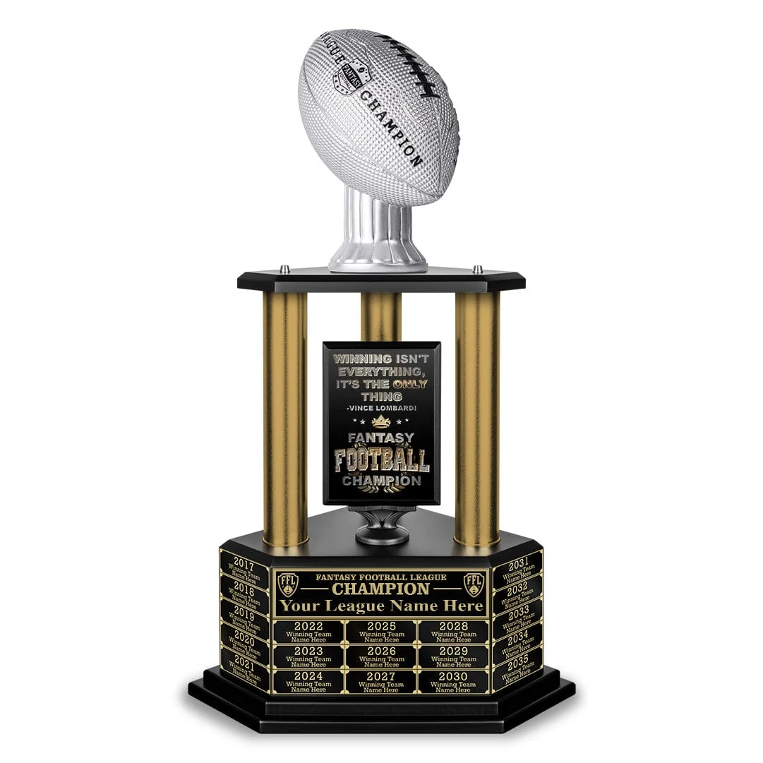 26"-36" Perpetual Fantasy Football Trophy - Gold Columns - Image 18
