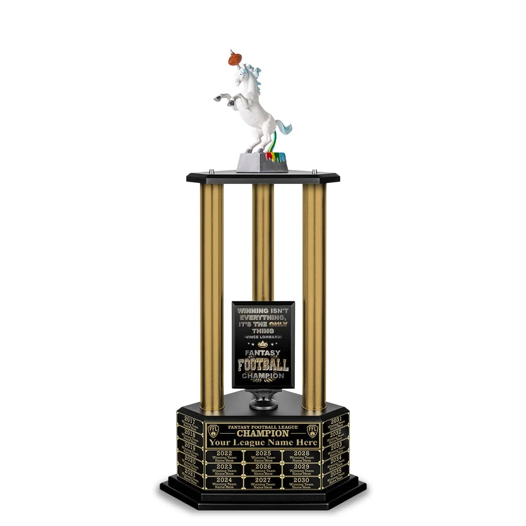 26"-36" Perpetual Fantasy Football Trophy - Gold Columns - Image 35