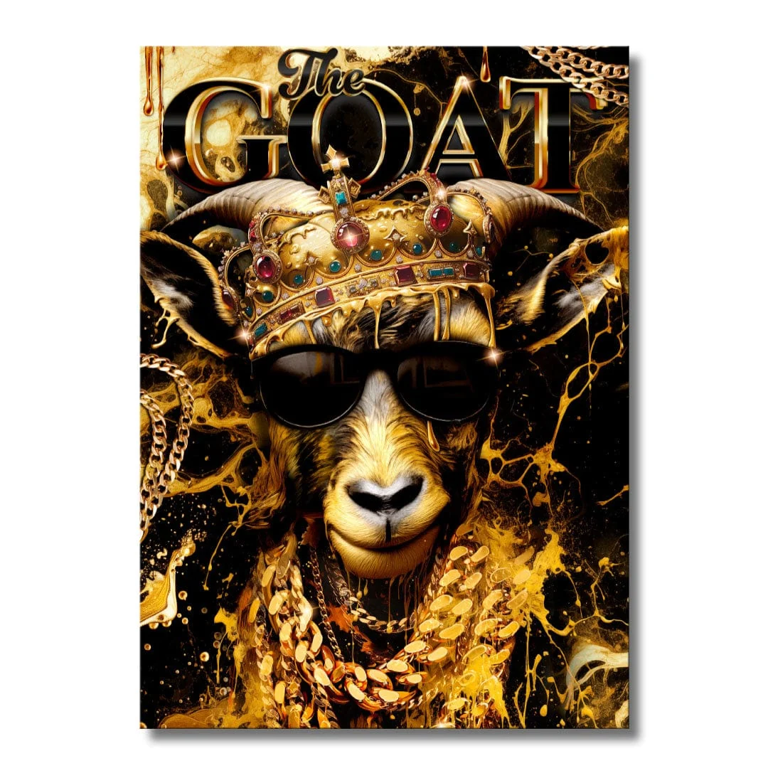 Golden GOAT - Metal Wall Art