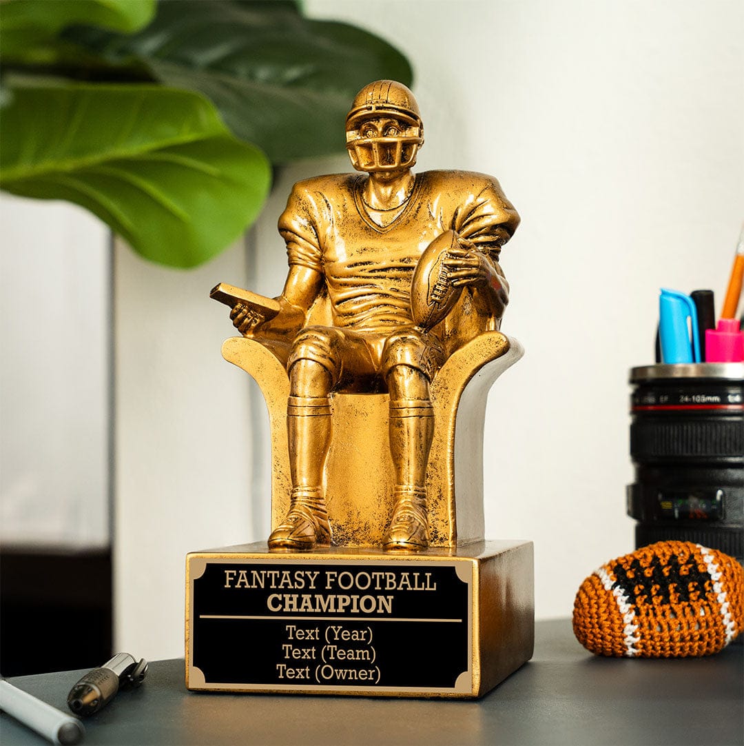 9.5" Custom Fantasy Football Trophy - Armchair Quarterback - Image 2