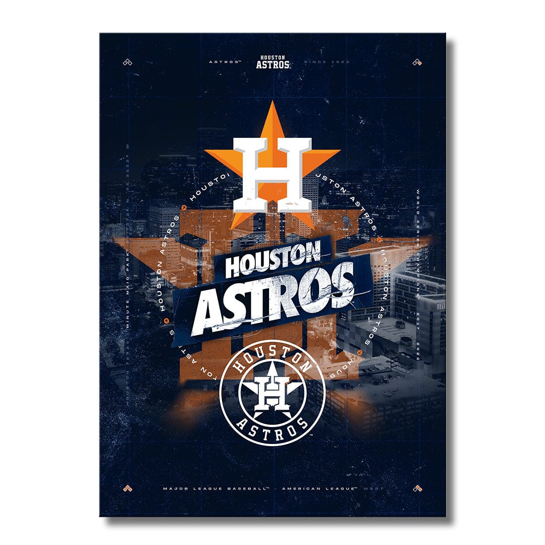 Houston Astros City Skyline Stacked - MLB Metal Wall Art