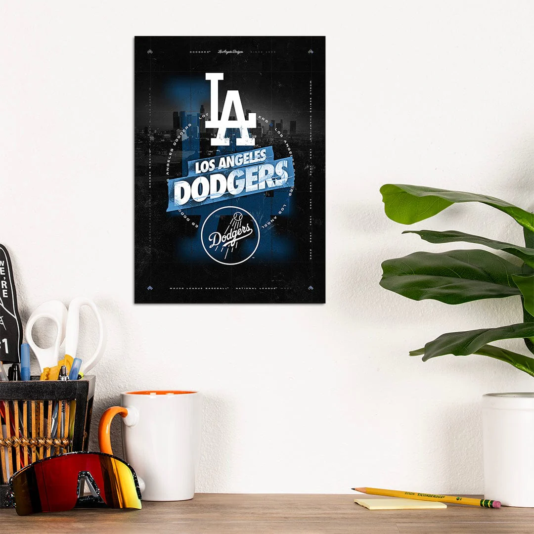 Los Angeles Dodgers City Skyline Stacked - MLB Metal Wall Art - Image 7