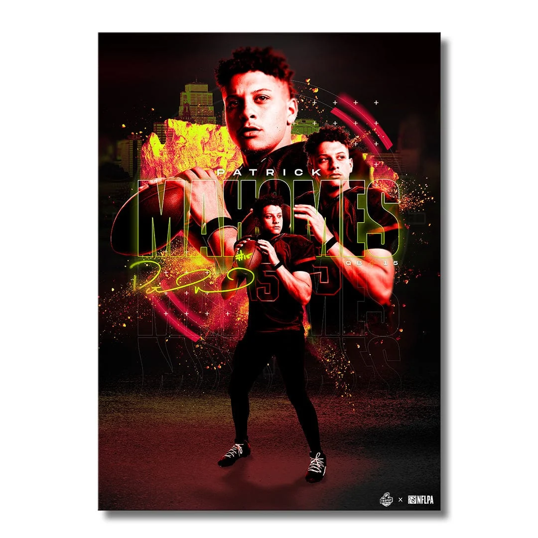 Patrick Mahomes 3x Champ - Metal Wall Art
