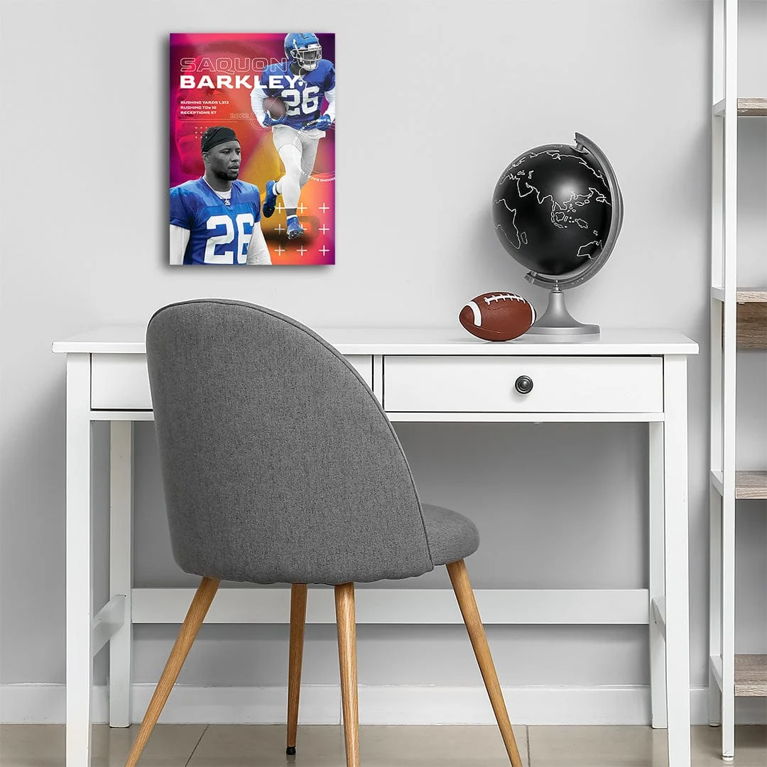 Saquon Barkley Stats Run - Metal Wall Art - Image 5