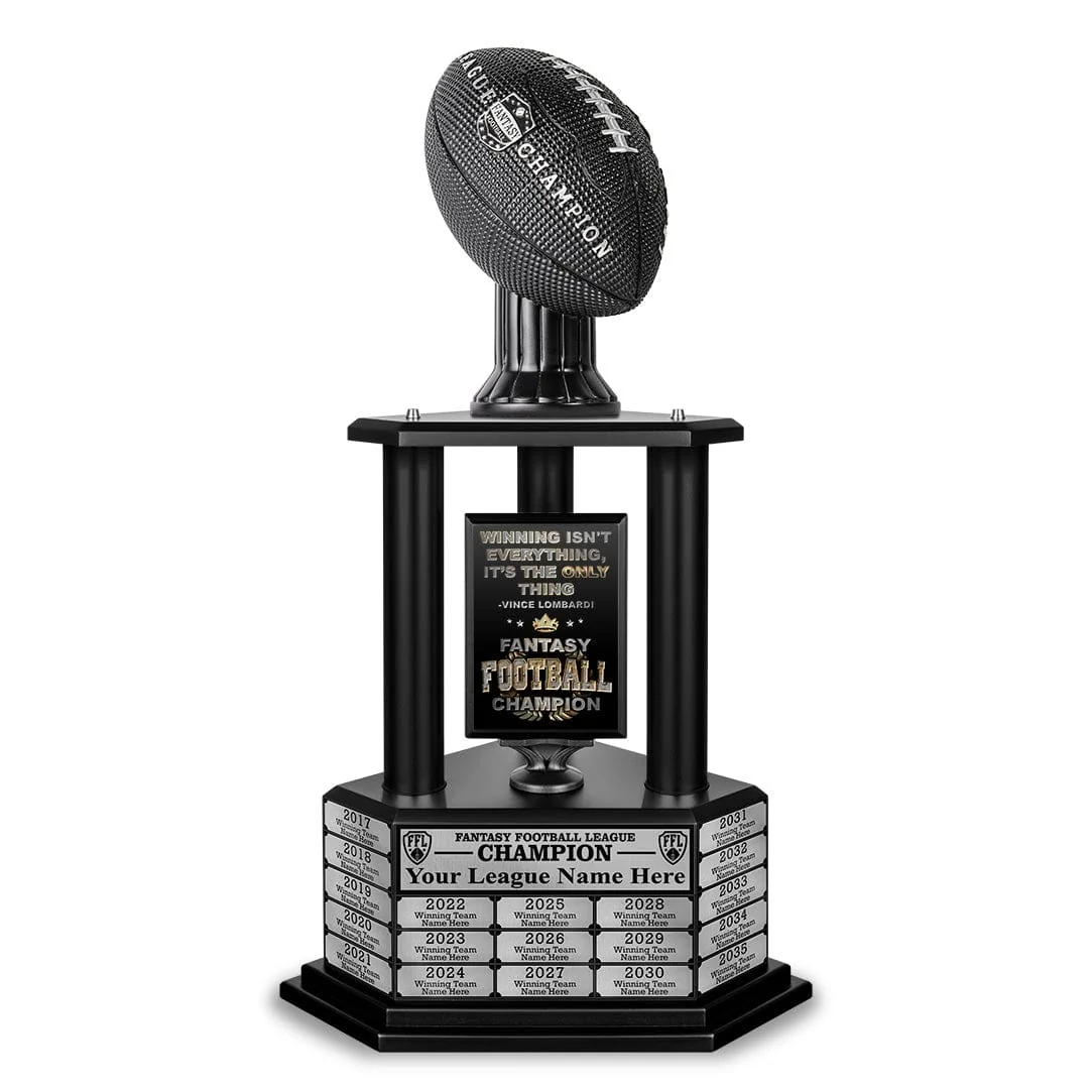 26"-56" Perpetual Fantasy Football Trophy - Black Football - Image 13